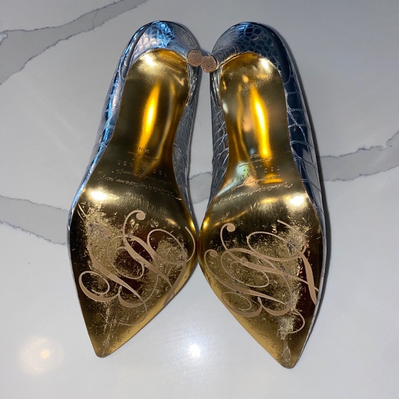 Ted Baker Savenniers Leather Silver Metallic Pump Stiletto US Size 7.5 - Picture 5 of 6